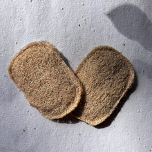 Load image into Gallery viewer, Biodegradable loofah scrubber set of 2 for shower, natural plastic-free body exfoliator