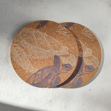 Load image into Gallery viewer, Eco-friendly cork trivet with sea turtle design for hot dishes and sustainable table protection.