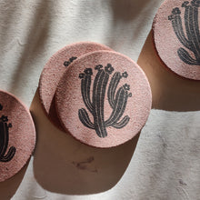 Load image into Gallery viewer, Minimalist round coaster with cactus motif, non-slip and spill-resistant for modern kitchens.