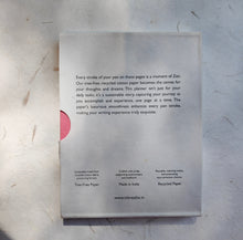 Load image into Gallery viewer, recycled paper planner with undated layout for flexible planning, reflection, and productivity