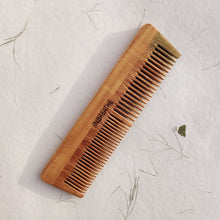 Load image into Gallery viewer, Dual tooth neem hair comb for men and women, great for detangling and daily hair care