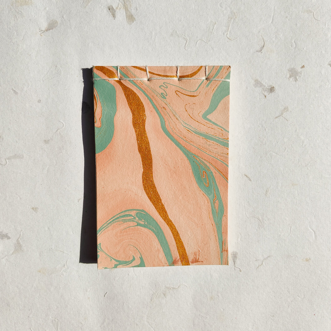 Handmade Paper Notepad | Peach Marble