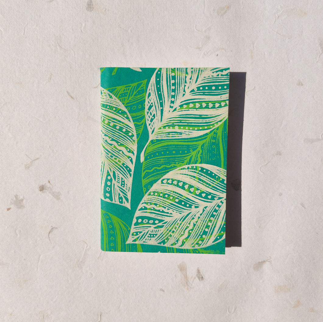 Handmade Paper Pocket Notebook | Leaves