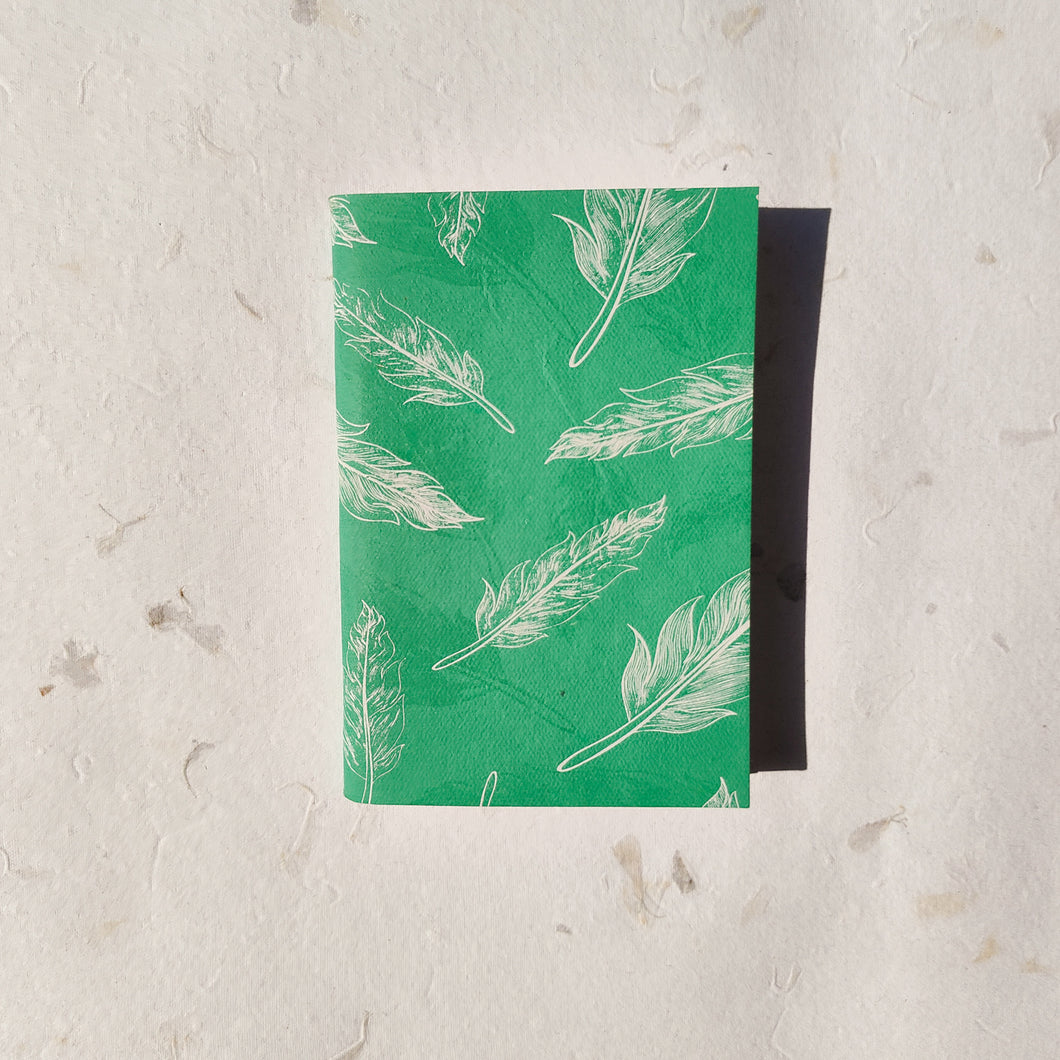 Handmade Paper Notebook Pocket | Feathers