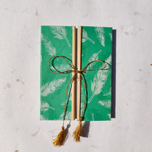 Load image into Gallery viewer, Handmade Paper Bamboo Notebook | Feather
