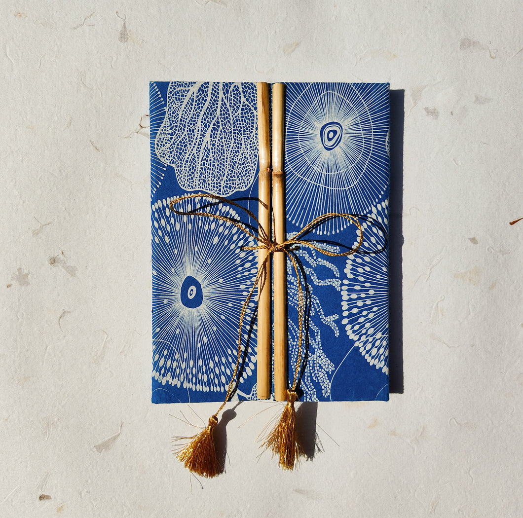 Handmade Paper Notebook Bamboo | Coral reef