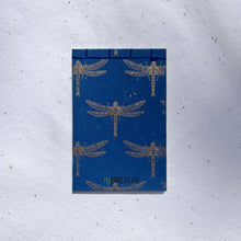 Load image into Gallery viewer, recycled paper notepad featuring dragonfly design for journaling
