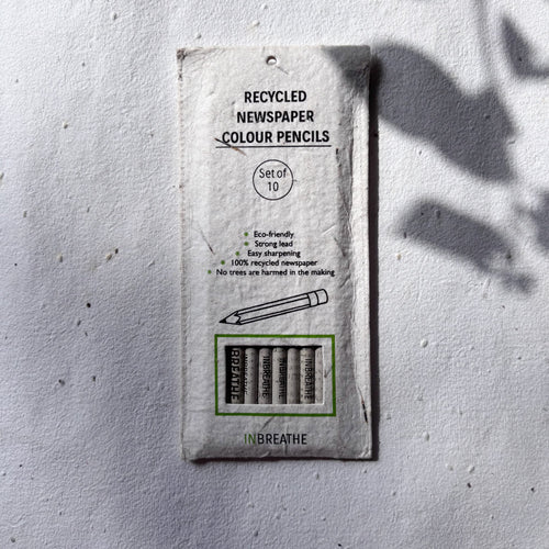 Color pencil set made from recycled paper, plastic-free and ideal for eco-friendly art
