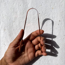 Load image into Gallery viewer, Handcrafted pure copper tongue scraper with smooth edges
