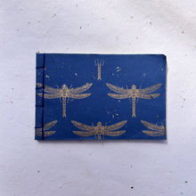Load image into Gallery viewer, eco friendly notepad with dragonfly print on handmade cotton paper
