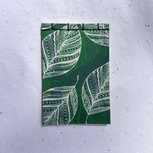 Load image into Gallery viewer, leaf print notebook made with handmade paper for mindful writing
