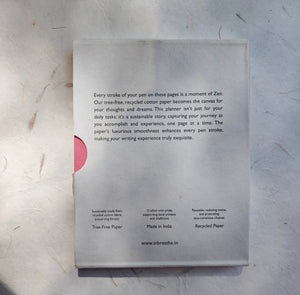 Daily undated planner with handmade paper, made from recycled cotton, ideal for bullet journaling