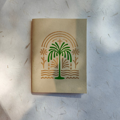 Front view of InBreathe softcover handmade paper notebook in white, tree-free 120 GSM paper