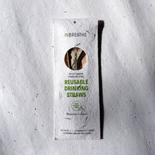 Load image into Gallery viewer, Eco-friendly stainless steel rainbow straws set of 2, reusable and safe for hot or cold drinks.
