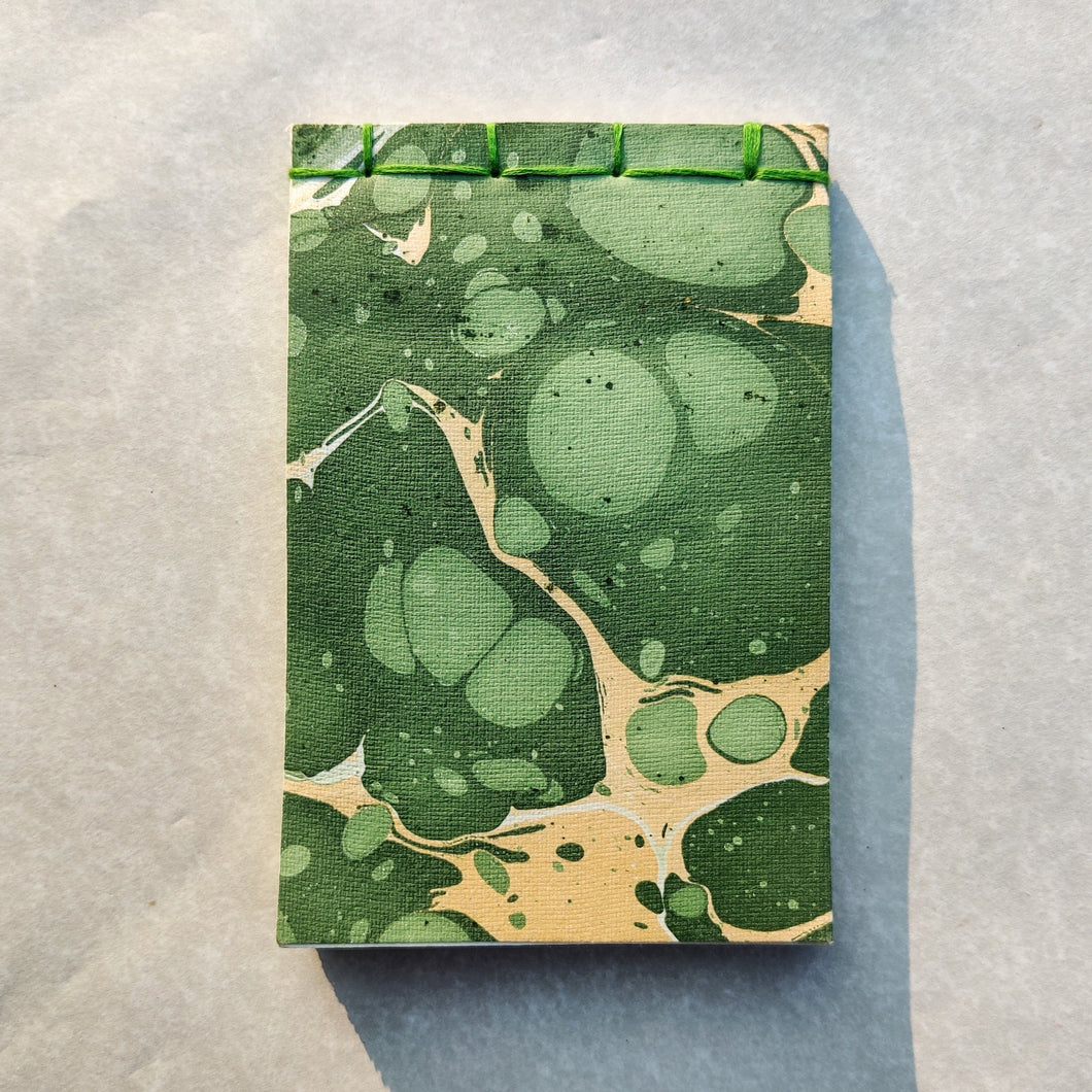 Handmade Paper Notepad | Green Marble