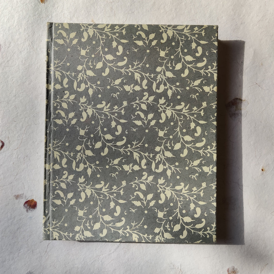 Handmade Hardcover Notebook | Grey Floral
