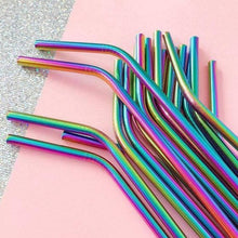 Load image into Gallery viewer, Stainless Steel Colorful Drinking Straws
