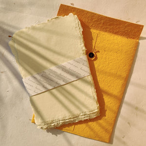  200 GSM cotton paper edge featuring natural deckle tear and textured handmade finish

