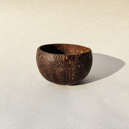 Handcrafted coconut shell bowl ethically made in India and polished with coconut oil for a natural finish