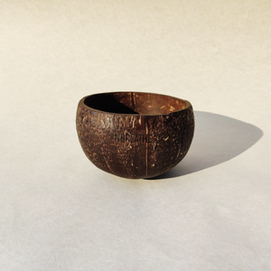 Handcrafted coconut shell bowl ethically made in India and polished with coconut oil for a natural finish