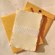 Load image into Gallery viewer, handmade deckle edge paper sheets by InBreathe, showing soft feathery borders and cotton texture
