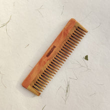 Load image into Gallery viewer, Wide tooth wooden comb suitable for curly or thick hair, prevents frizz and split ends

